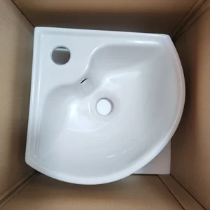 Triangular corner washbasin, 255*255*120mm, ceramic sink, single basin mini, small apartment, wall, bathroom washbasin 6 Main Sales Cuba Sink Bathroom - №6