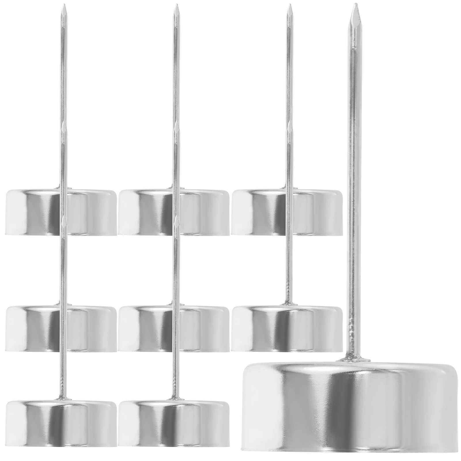 

12pcs Silver T7 Holders 4 2cm Cup 7cm Spike Reusable Christmas Decor Metal Cups Festive taper holders