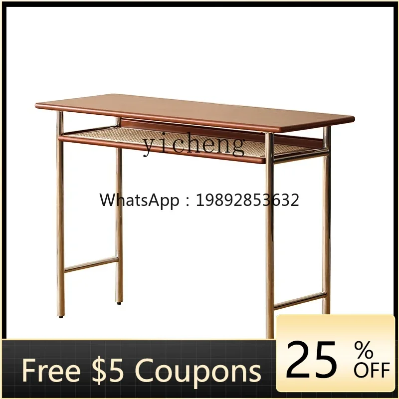 

Desk Bedroom Girls' Stainless Steel Home Living Room Office Computer Desk Light Luxury Modern Small Table