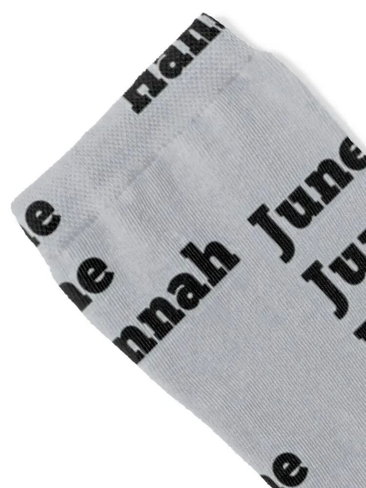 June June Hannah black words Socks essential New year's Socks For Men Women's