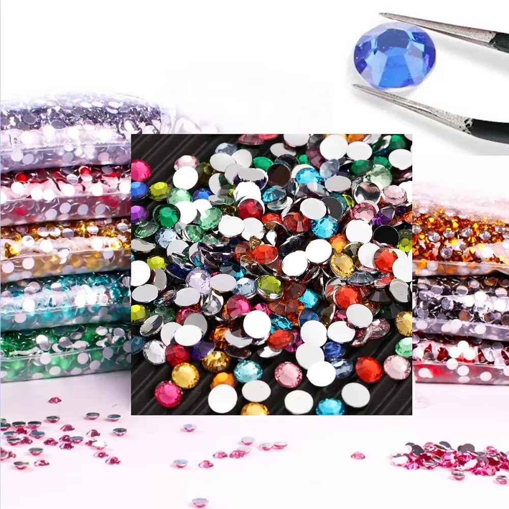 Big Package 2-6mm Resin Non Hot Fix Rhinestones Bulk Wholesale Flat Back Plastic Crystals Nail Ab Trimmings Crystals For Crafts