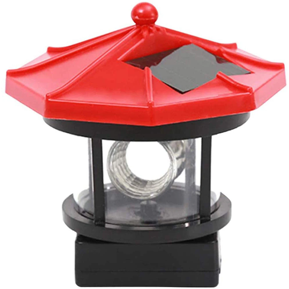 

[NEW!A93G】 Solar Lawn Light Solar Led Rotating Lighthouse Outdoor Waterproof Garden Courtyard Decoration (Red)