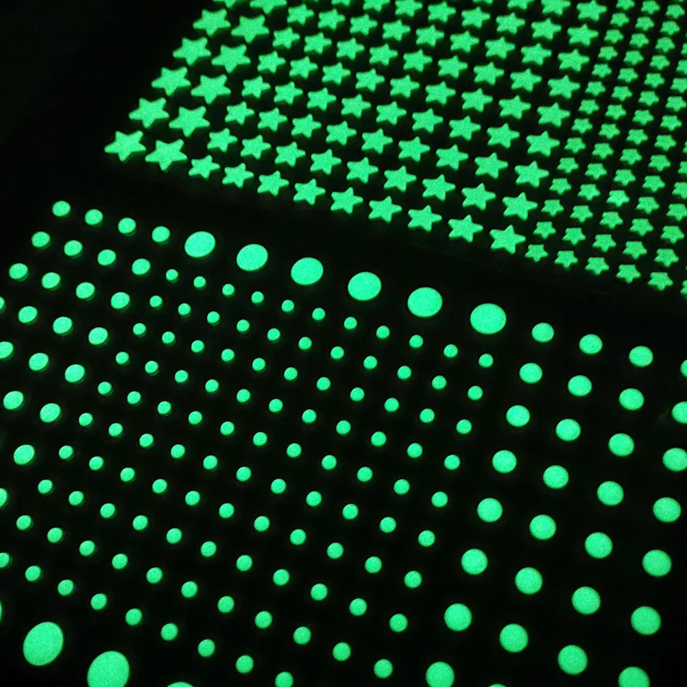 

Luminous Wall Sticker Set Light Green Pentagram Dot Glow In The Dark For Baby Room Decoration Plastic Safe Durable Strong