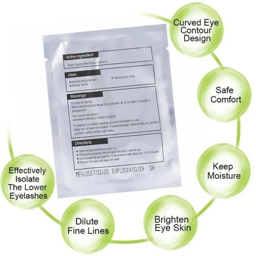 100 Paar Augenpads für Wimpernverlängerung, unter den Wimpern, künstliche Wimpern, Aufkleber, Wimpernverlängerungszubehör, Pads zum Aufbau von Augenlidern – Detail 5