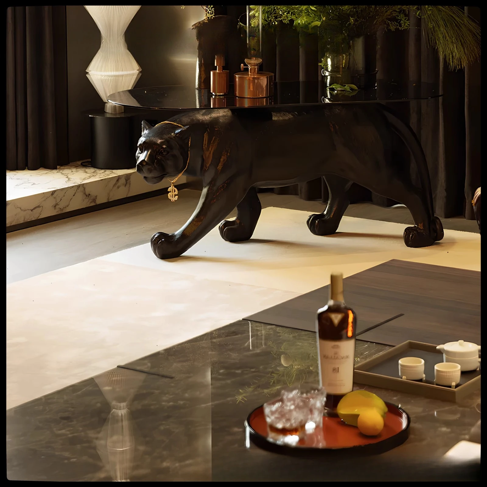 Meja kopi minimalis Italia abad pertengahan kombinasi persegi lempengan batu marmer kayu solid kesederhanaan modern rasa canggih