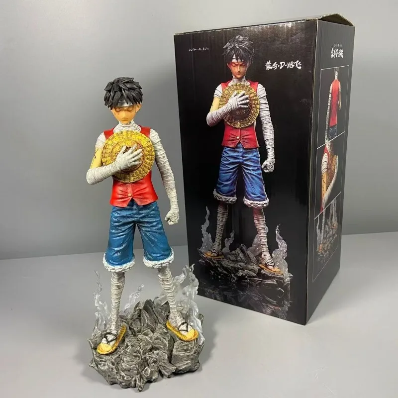 Figura de Luffy con vendaje 3D2y y plataforma de 26 cm, serie One Piece, modelo de estatua GK, adornos periféricos