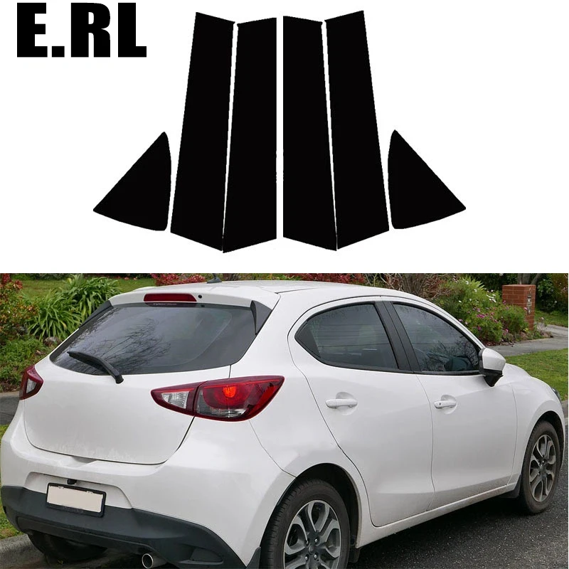 

For Toyota Vitz Yaris Hatchback XP130 2014-2019 Glossy Black Window Sticker Pillar Posts Decal Cover Door Trim Car Accessories