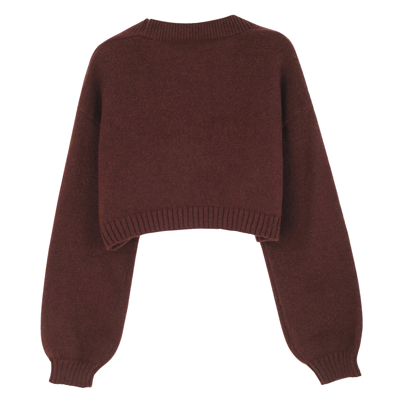 Casual Knitted Cardigan Loose Long-sleeved Gingerbread Women's Embroidered Short Knitted Sweater Autumn New Solid Color Jacket