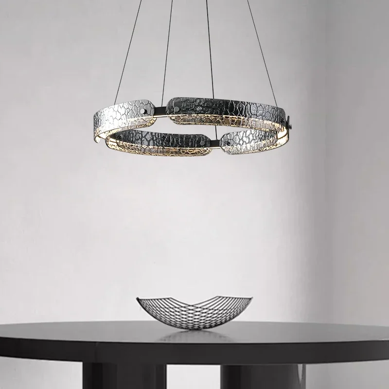 

Nordic Scale Glass Led Ceiling Chandelier Black for Living Dining Table Room Office Home Apartment Lusters Hanging Light Fixture