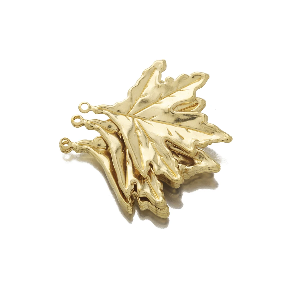 10Pcs Raw Brass Maple Leaf Charm for Jewelry Making Vintage Leaf Pendant Charms Diy Earrings Necklace Findings Supplies