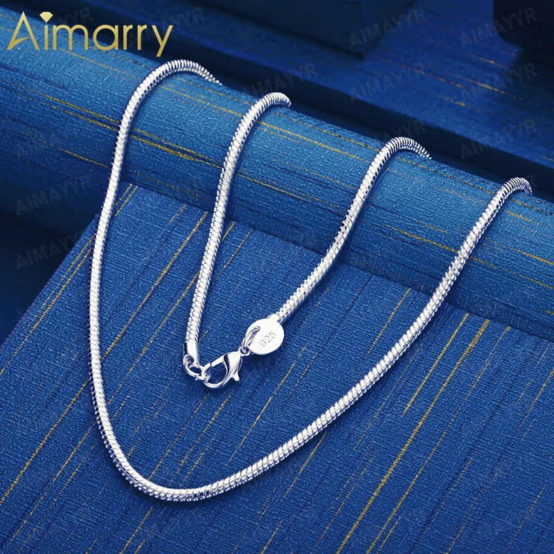 925 Sterling Silver 3mm Delicate Snake Bone Necklace 16-30 Inches Women's Party Banquet Engagement Wedding Fashion Jewelry