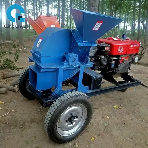 Wood Crusher Dual Feeding Ports Sawdust Crusher Bamboo Leaf Straw Wood Crusher
