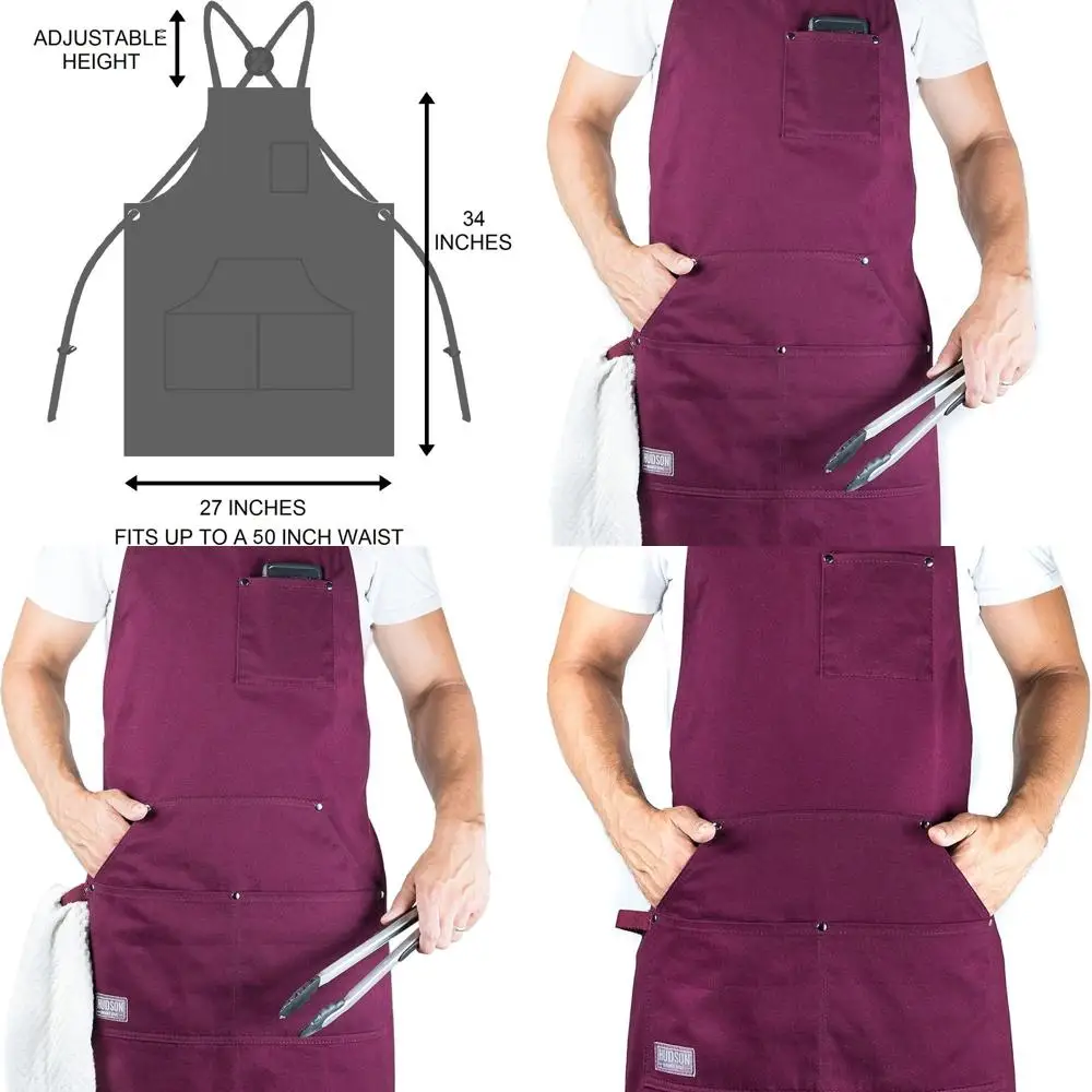 

Chef's Premium Durable Apron for Kitchen, BBQ, and Grilling