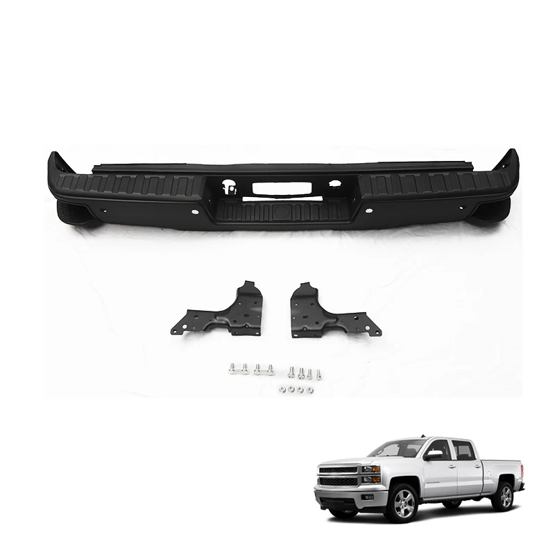 Car Accessories Auto Part Black Color Iron And Plastic 4x4 Rear Bumper For Chevrolet Silverado 2014-2018