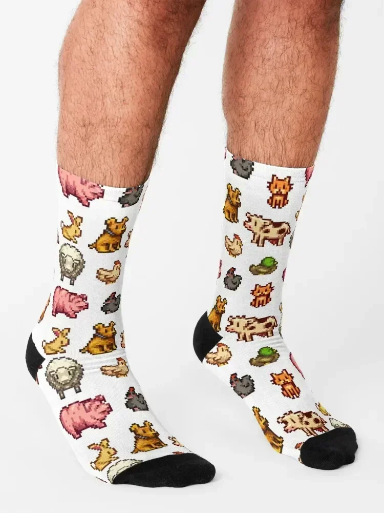stardew valley animals Socks funny sock short Argentina hiphop Men Socks Luxury Brand Women's