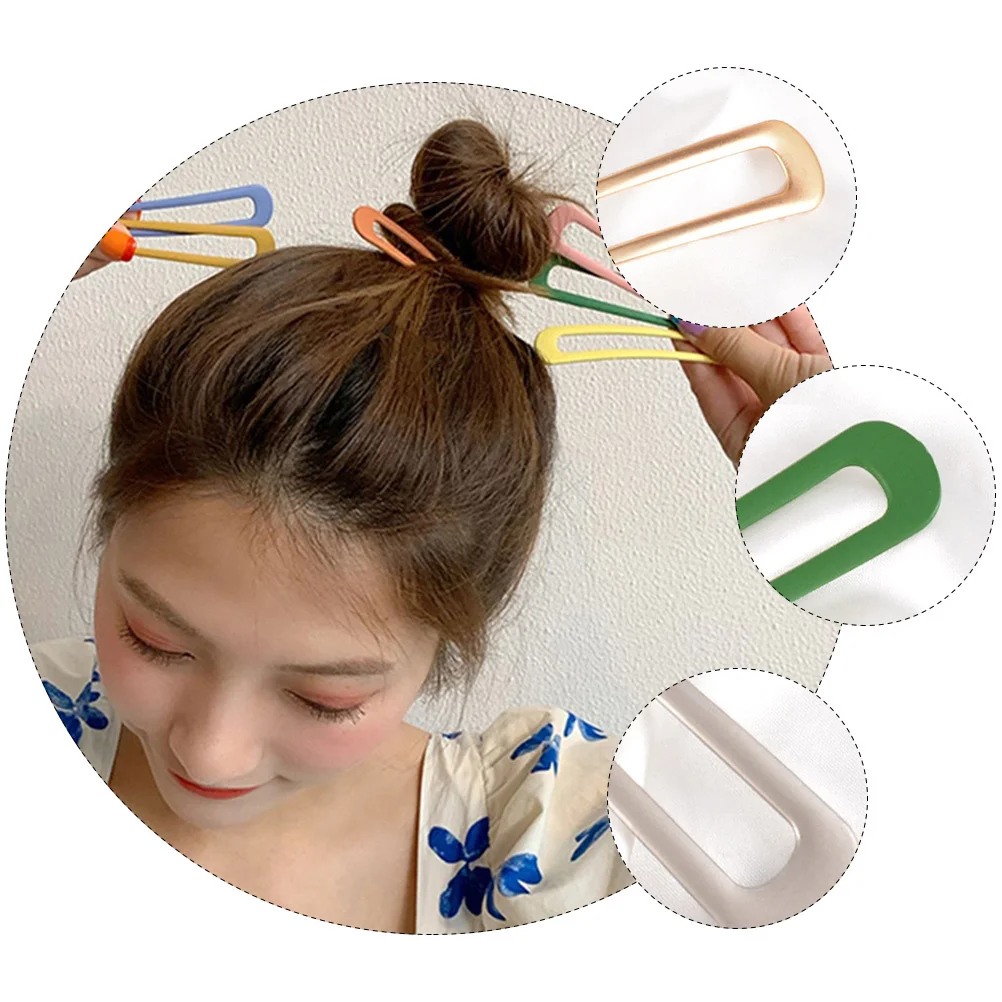 

3Pcs Simple U-Shaped Hairpins Frosted Alloy Hair Clips for Women Fashion Daily Wear Party Decor U Hairpins U-Shaped Hair Clips