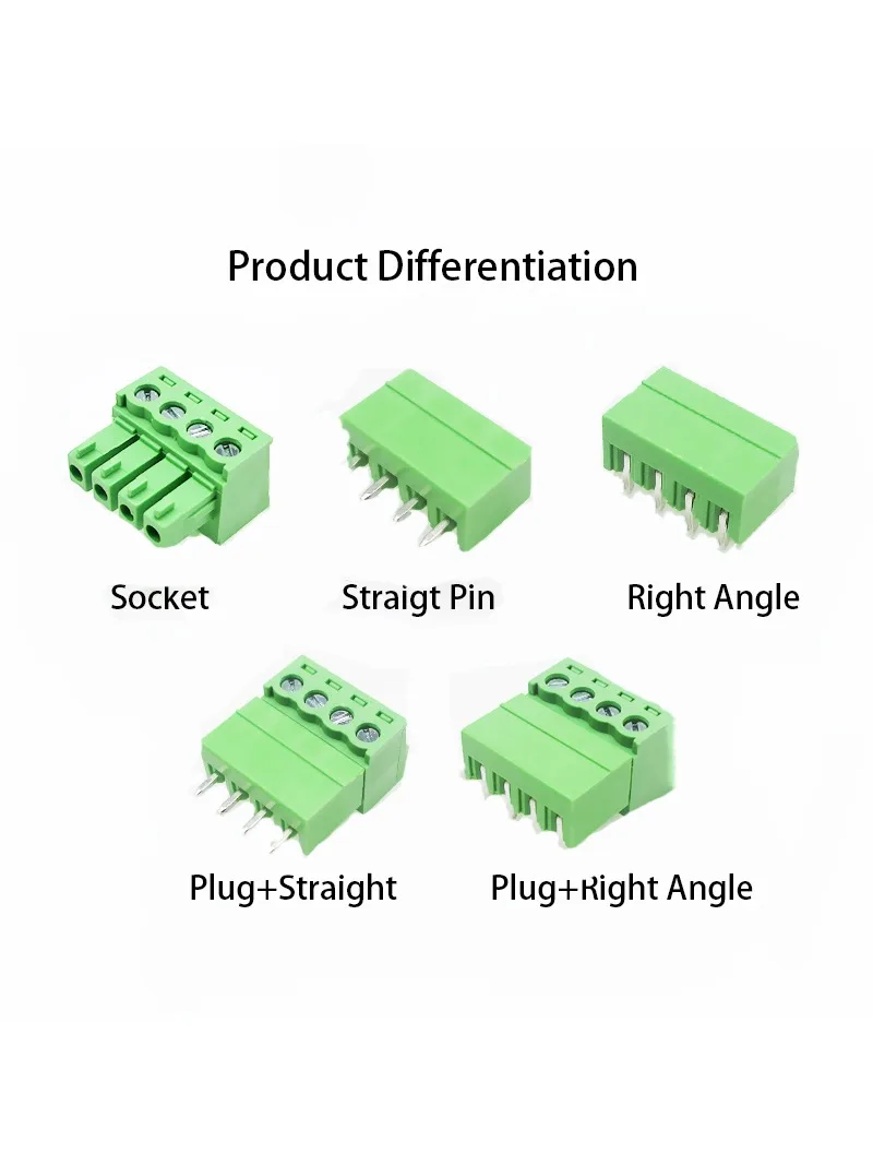 10 pièces/paires 2EDG 15EDG 3.5MM 3.81MM PCB bornier à vis connecteur pulg en-tête prise vert Phoenix bornier 2-24P
