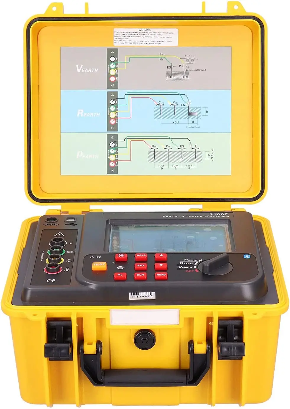 ETCR3100C Large Lcd Display 128Hz/111Hz/105Hz/94Hz Earth Resistance Measurement Soil Resistivity Meter