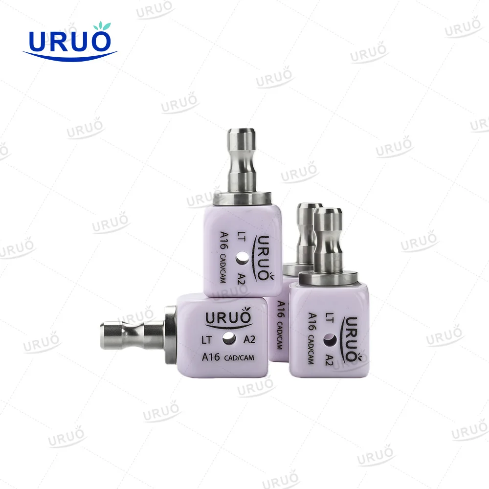 4Pcs A16 Implant Dental Lithium Disilicate Blocks HT/LT Glass Ceramic Blocks With Hole Blocks for CAD CAM Sirona Cerec Milling