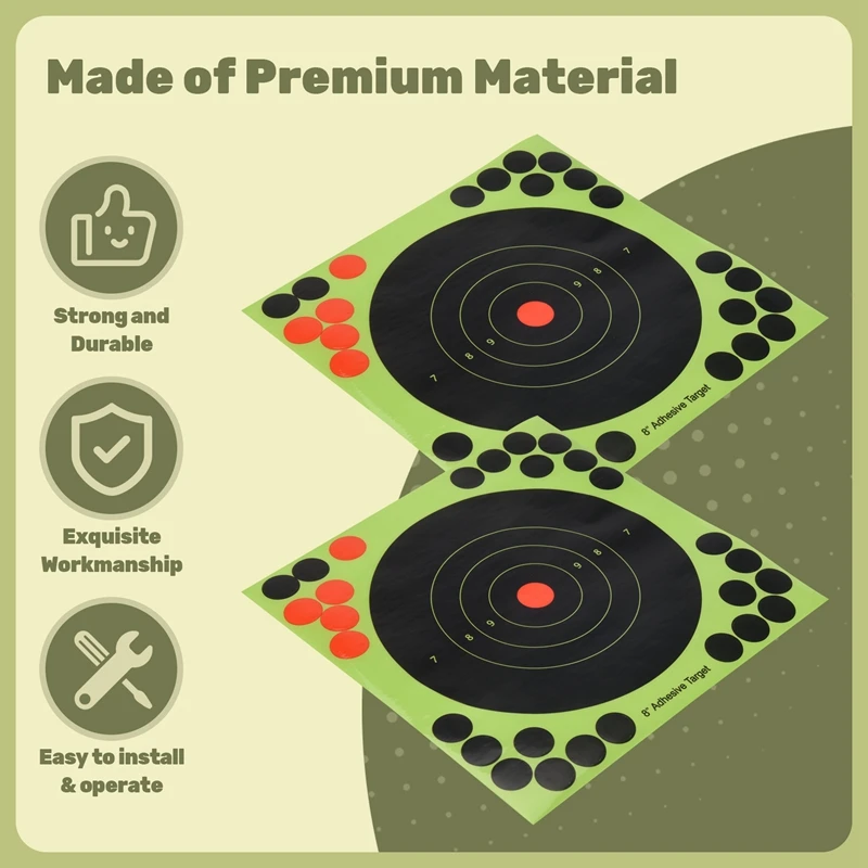 50 unids/set objetivos de caza 8X8 pulgadas papel autoadhesivo pegatinas de objetivos de salpicaduras reactivas