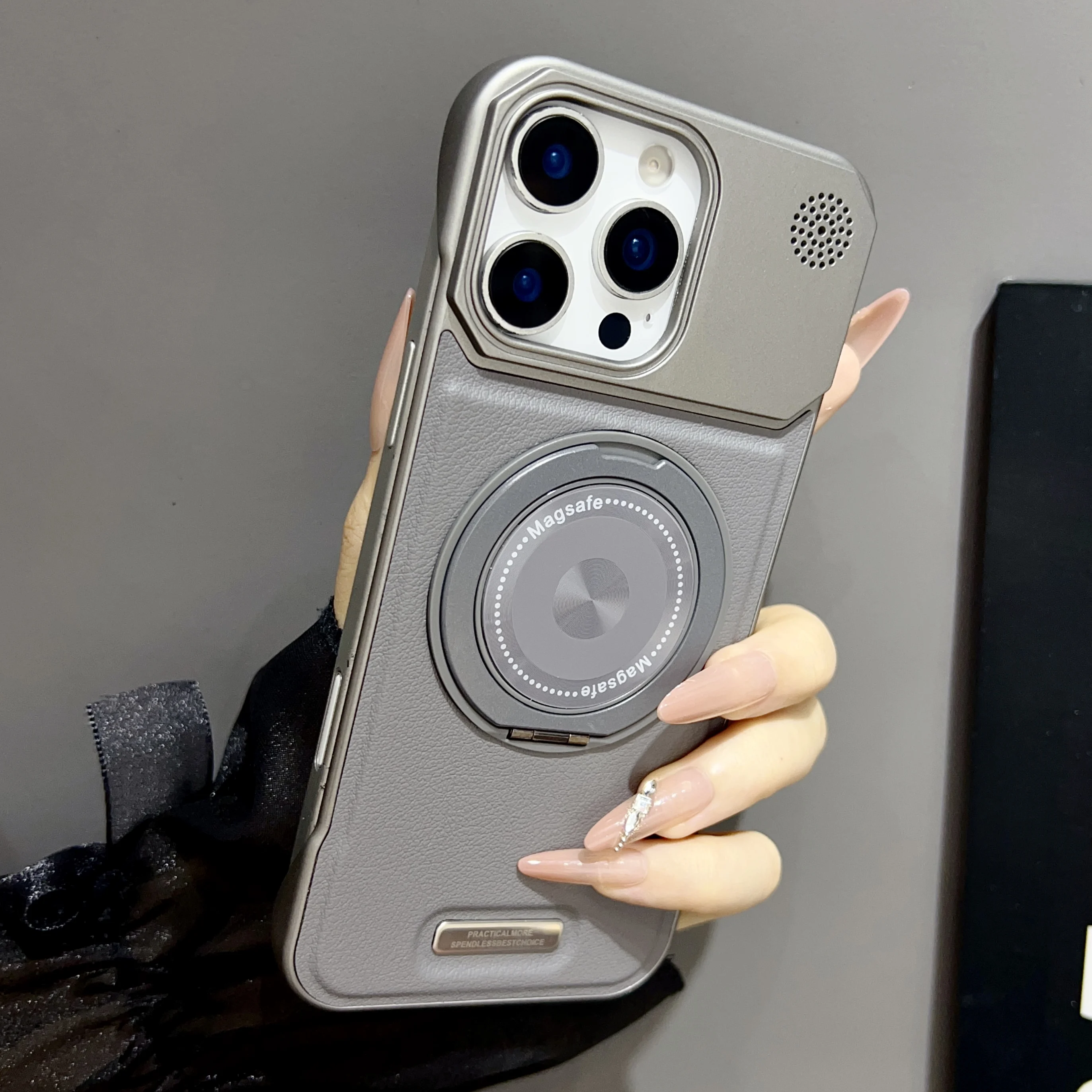 Modische drehbare Leder-Aromatherapie-Handyhülle für iPhone 17 16 15 14 13 12 Pro Max mit MagSafe Magnethalterung