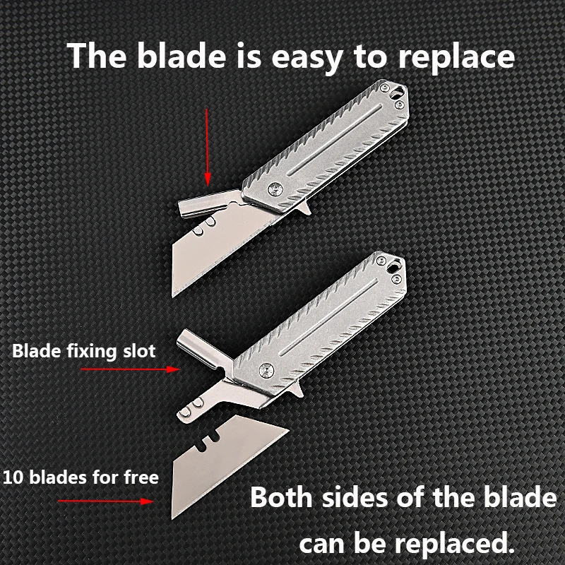 High Hardness Stainless Steel Art knife Replaceable Blade Utility Knife  Multifunctional EDC Express Box Knife Outdoor Survival