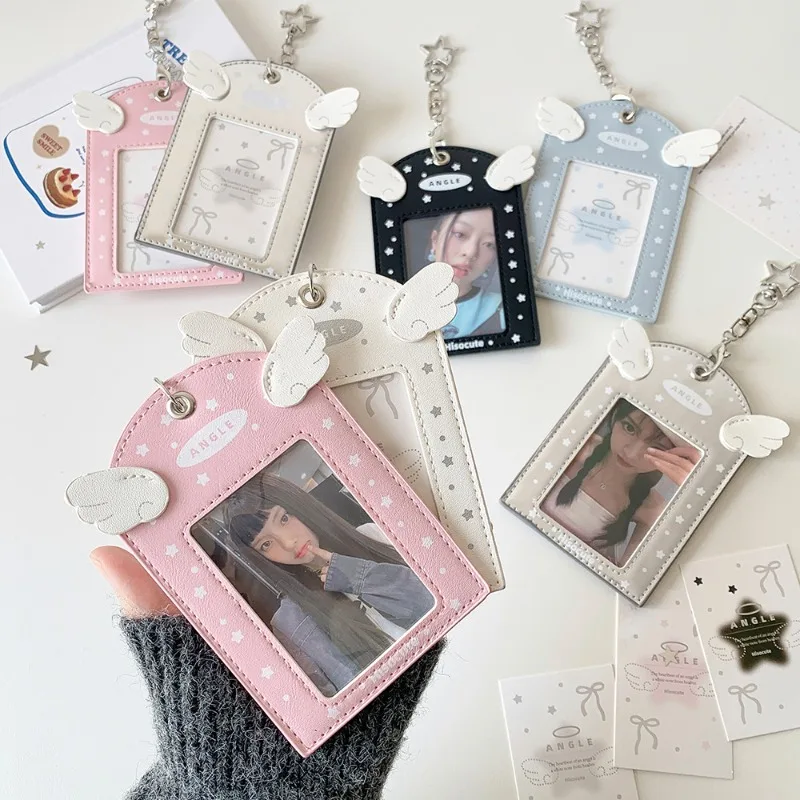 Angel Series 3 Inch Card Holder Korean Cute K-pop Photo ID Card Cover Case Sweet Retro Star Student Photocard Protector Gifts
