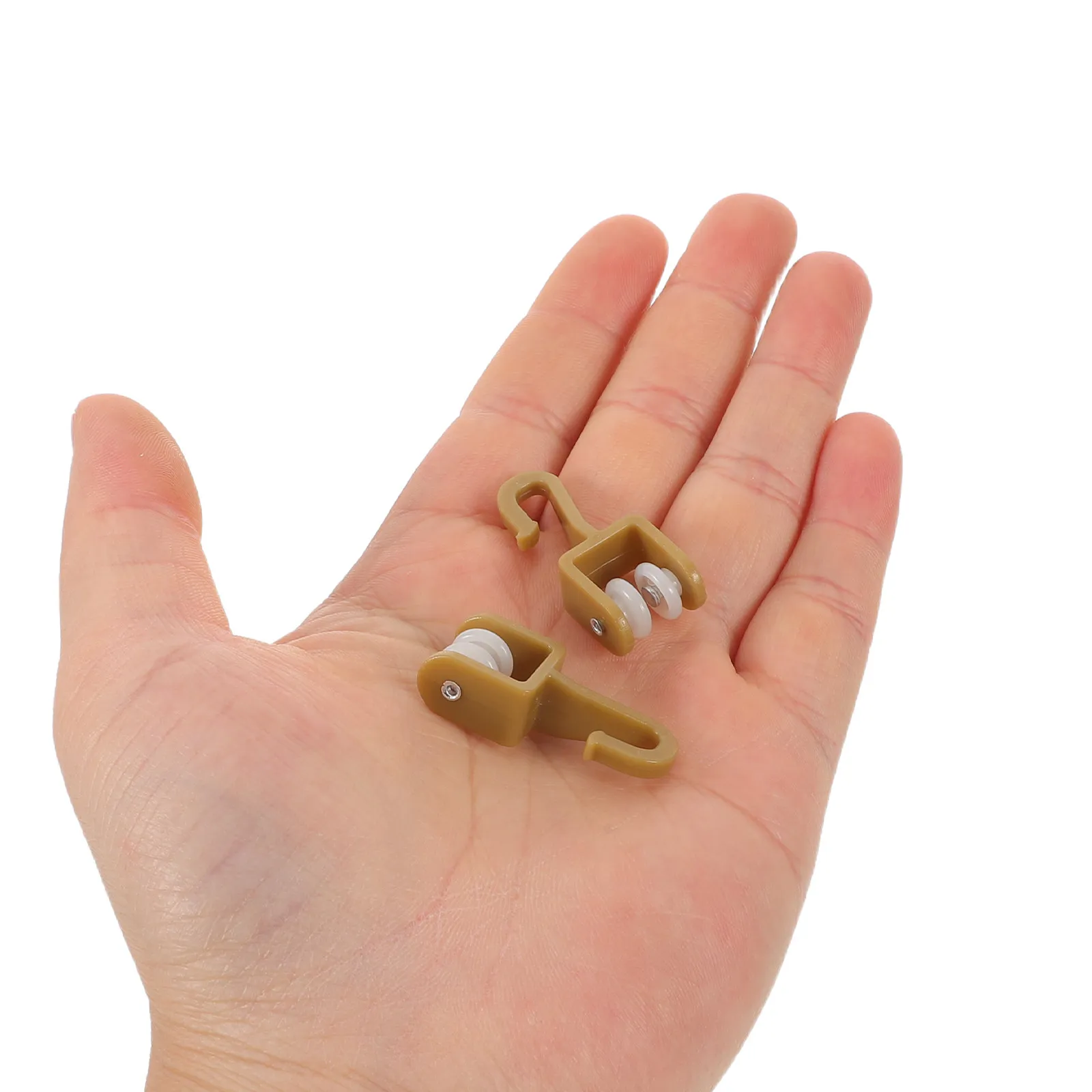 50Pcs Window Curtain Track Roller Gliders Plastic Twin Wheeled Carrier Hooks Silent Smooth Sliding Curtains Track Rail