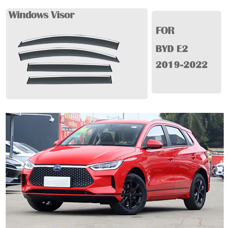 FOR BYD E2 2019-2022 Window Visors Rain Guard Windows Rain Cover Deflector Awning Shield Vent Guard Shade Cover Trim Accessories