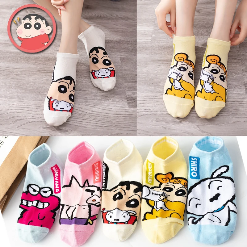 

Summer Thin Crayon Shin-chan Short Socks Fashion Cartoon Men's Outdoor Sports Socks Personalized Trend Ladies Cute Short Socks