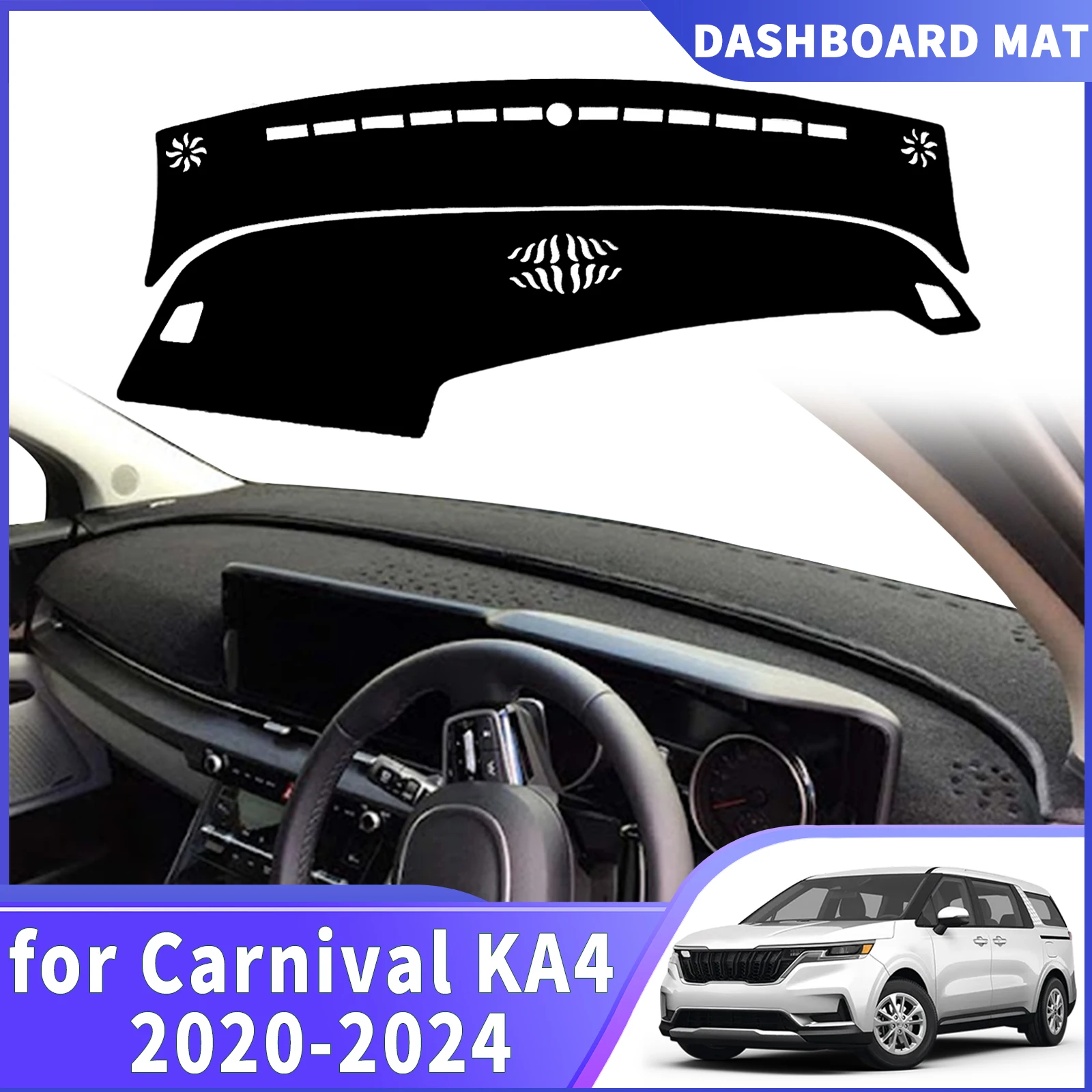 

Для Carnival KA4 2024 2023-2020: Специальный чехол-накладка на приборную панель, солнцезащитный коврик, антибликовый, антиотражающий, аксессуары для приборной панели.
