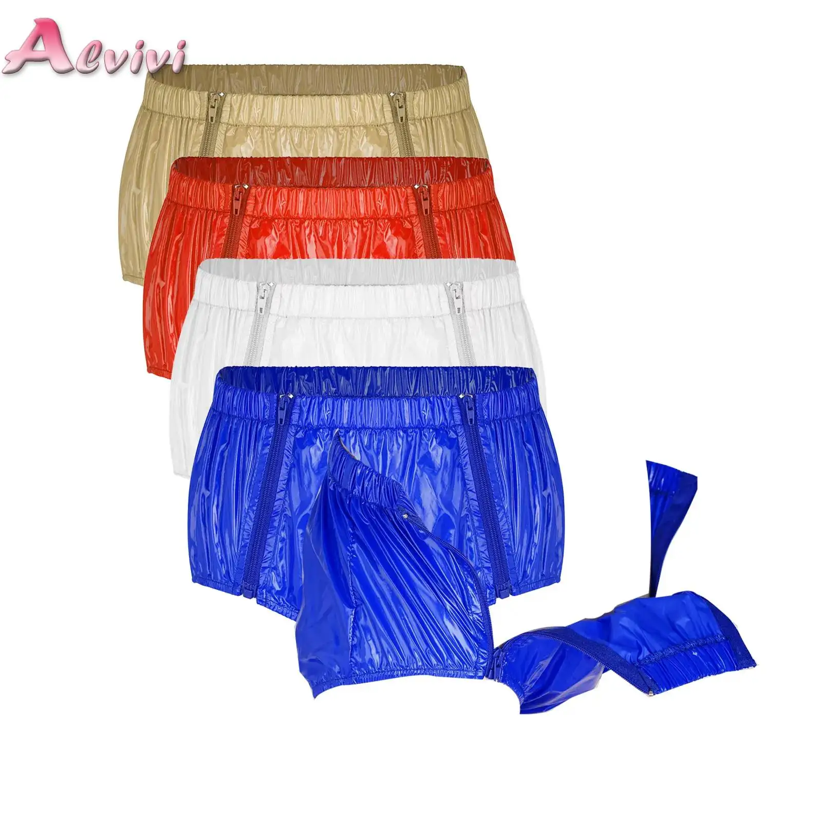 Kid Boys Girls Special Needs Swim Diaper Cover Elastic Waistband Water Resistant Reusable Leak-proof Zippers Briefs Shorts