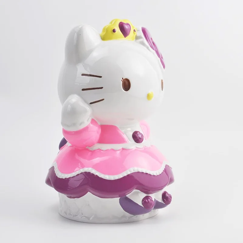 Kawaii Hello Kitty akcja figurka zabawka kot kreskówkowy świnka skarbonka ceramiczna Anime kotek słodkie ozdoby na biurko prezenty urodzinowe dla dzieci