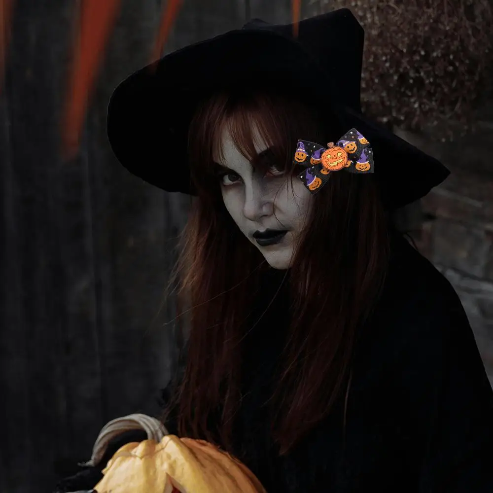 Fashion Ghost Halloween Bow Hair Clip Funny Eyeball Pumpkin Hairpin Hairpin Creativity Bat Duckbill Clip Cosplay