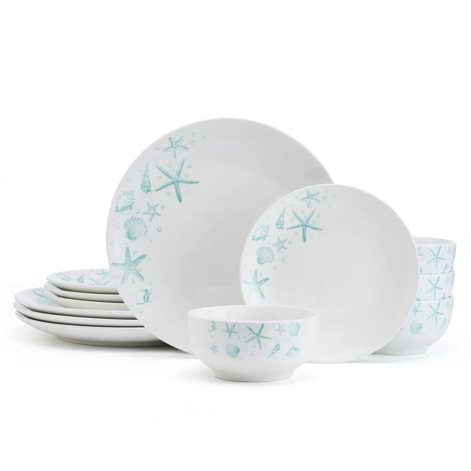 

Tahiti 12-Piece White Porcelain Dinnerware Set