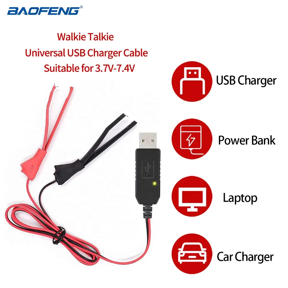 

Универсальный USB-кабель для зарядного устройства Baofeng для рации BaoFeng UV-5R UV-82 BF-888S со световым индикатором TYT Quansheng