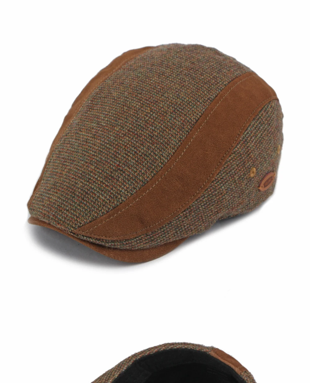 HT5165 Herren- und Damen-Baskenmütze, Künstlermütze, Wollmütze, dicke, warme Ivy-Flatcap, mit Fleece gefüttert, für Herbst und Winter. – Detail 11