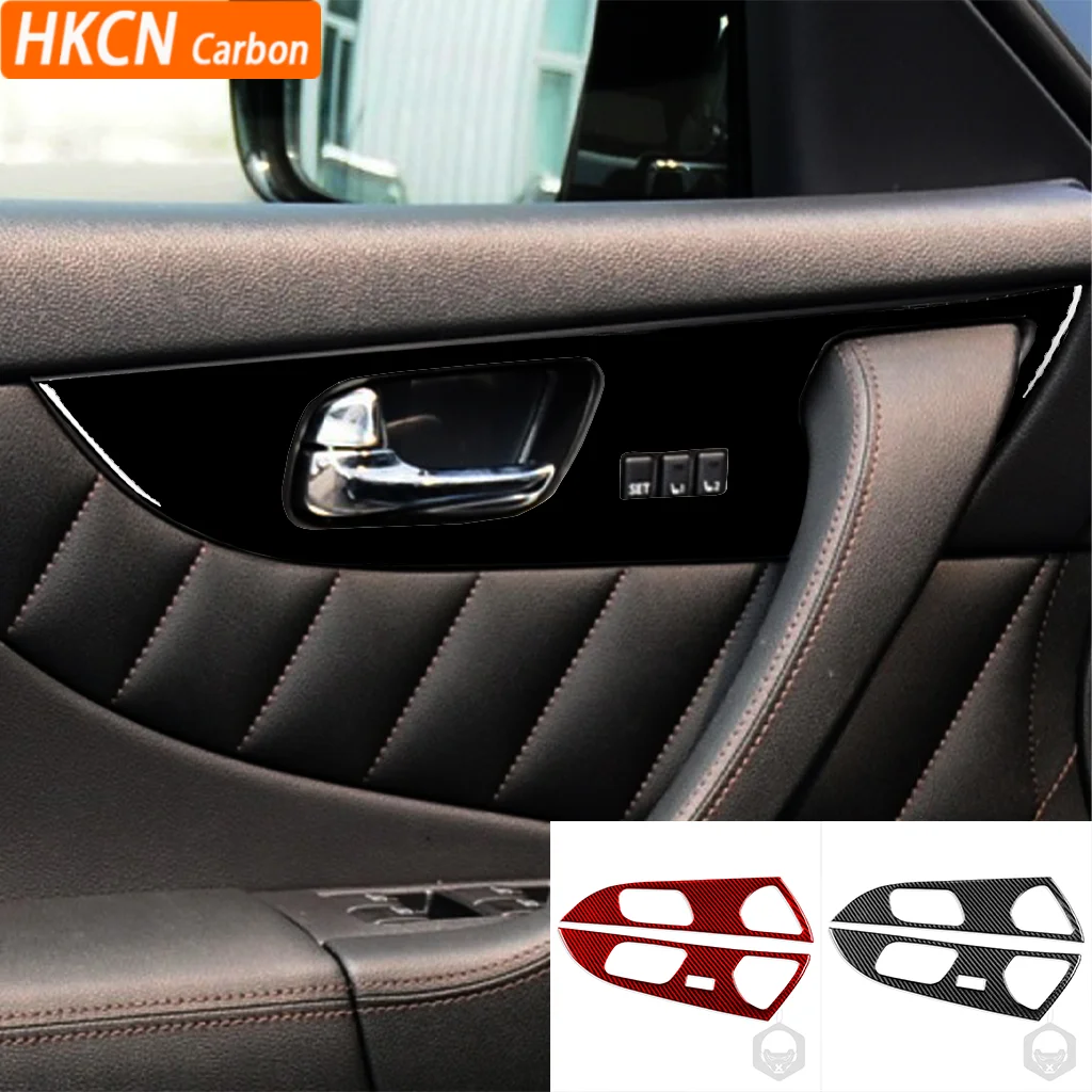

Подходит для Infiniti FX QX70, дверная ручка из углеродного волокна, накладка на панель, наклейка для тюнинга, аксессуары для литья салона автомобиля