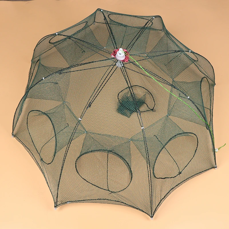 4/6/8 Holes Portable Automatic Collapsible Fishing Net Shrimp Cage Nylon Fish Trap Cast Net Cast Fold Crab Trap Fishing Tools
