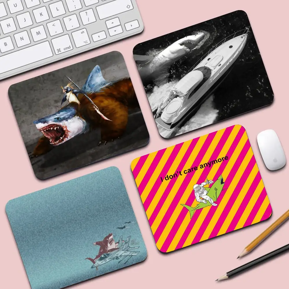 HYBXAXC Funny Shark Ocean Creative Art Pattern Small Mouse Pad Desktop Computer Keyboard Wireless Boy Girl Gift for CS DOTA