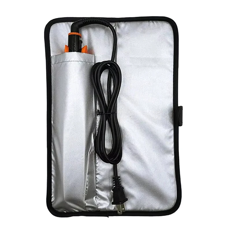 

*+Hair Straightener Storage Bag Curling Heat-resistant Storage Bags Hair Flat Iron Straightener Curler Woman Folding Travel Bag