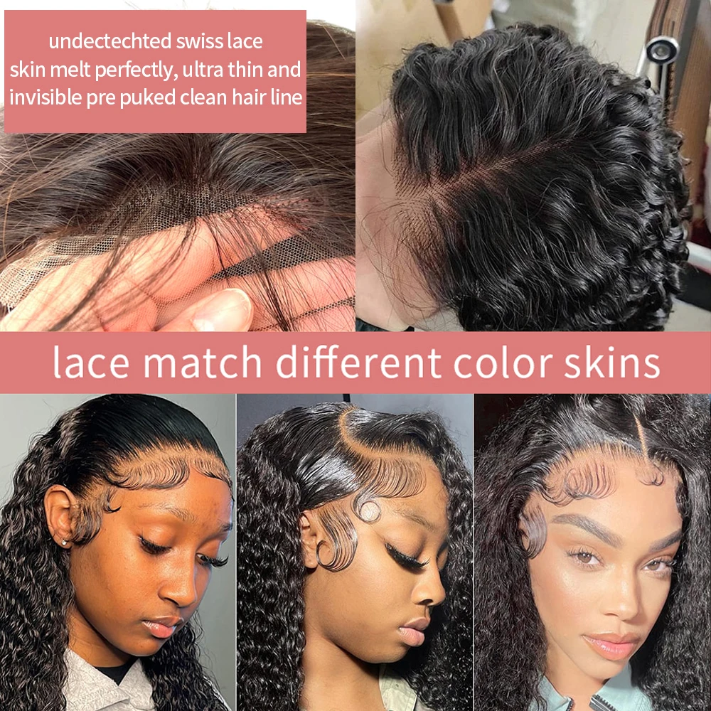 Water Wave Lace Front Wig 300 Density 13x4 13x6 Hd Lace Frontal Full 360 Curly Human Hair Wig For Women Deep Wave Human Hair Wig