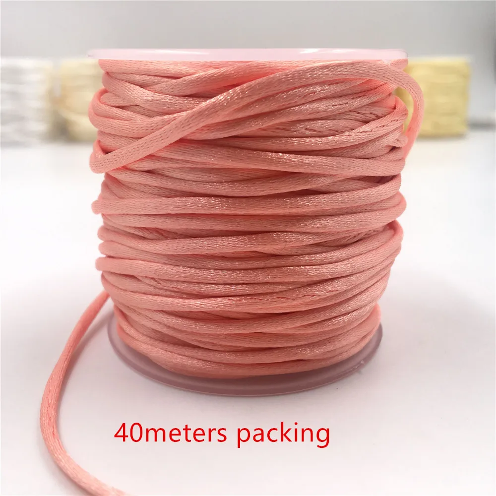 2mm Chinese Knot Rope 10meters-250yards 35colors Mix Nylon Satin Silky Macrame Cord Beading Braided Bracelet String Thread