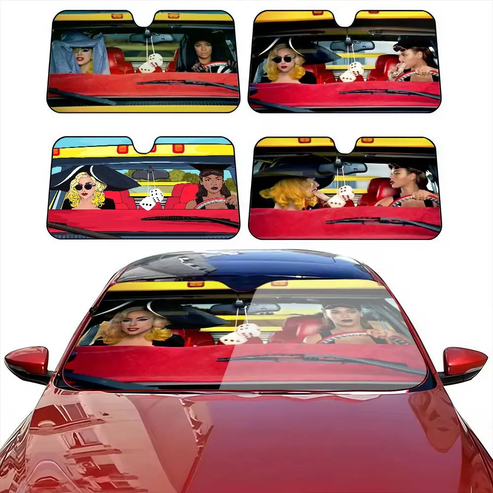 Ld ga Telephone Funny Car SunShade Windshield Anti-UV Protection Front Sun Shade Protector Interior Cooling  for Vehicle