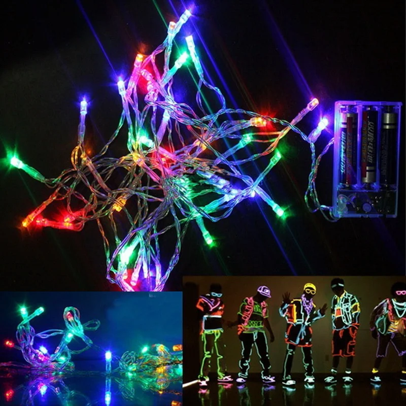 1 Piece Colorful 4m 40 Led String Fairy Party Festival Light Decor Lamp Bulb Aa Battery Powered (without Battery)