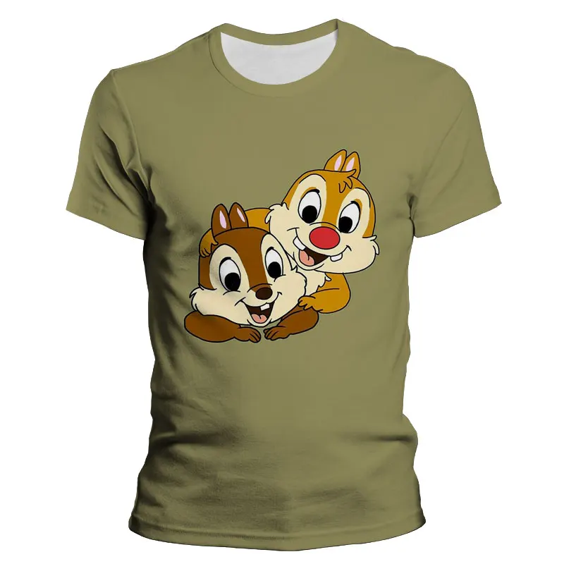 Chip 'n' Dale Summer T Shirt For Men Disney Cartoon Anime 3D Print Boy Girl Kids T-shirt Short Sleeve Fashion Women Clothing