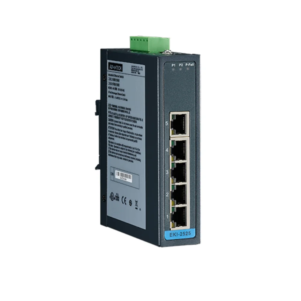 Advantech EKI-2525 10/100 Mbps 5-port POE Fast Ethernet Unmanaged Industrial Ethernet Network Switch