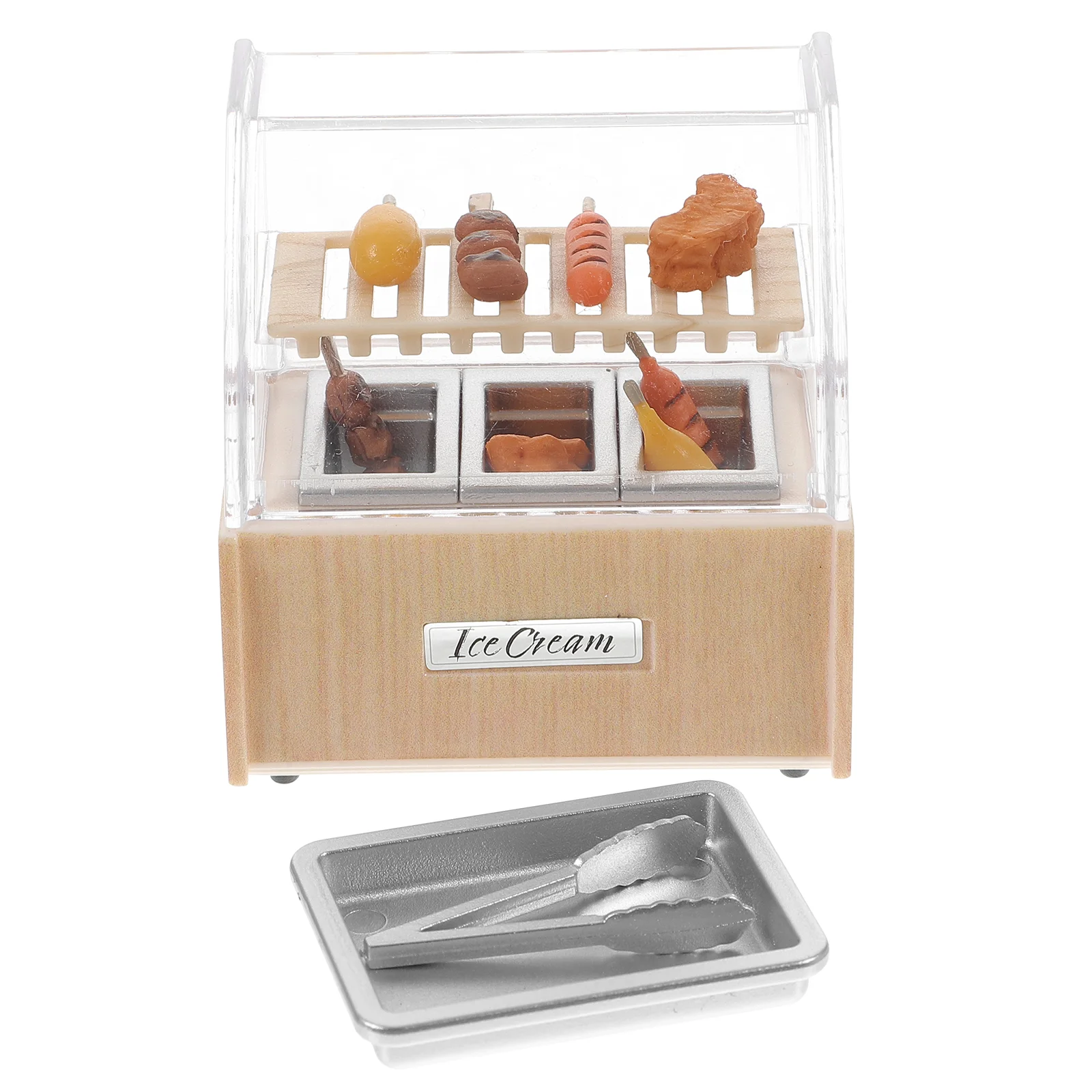 Decorate Miniature Ornaments Display Shelves Dollhouse Furniture Abs Cabinet Food Decoration