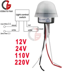 AS-20 Automatic Auto On Off Photocell Street Light Switch AC/DC 12V 10A Photo Control Photoswitch Sensor Switch 4 Wire