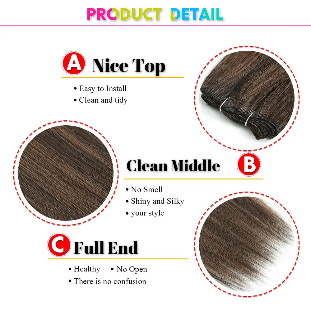 Alibaby حزم من شعر مفرود ملحقات السلس أومبير الشعر النسيج 26 بوصة طويلة الاصطناعية حزم شعر مستقيم كامل حتى النهاية 150 جرام #4